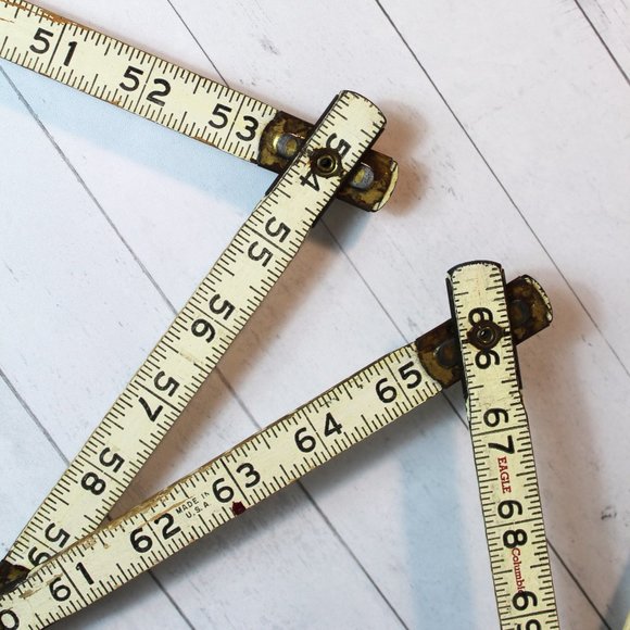 Vintage Columbia Eagle Master Quality Wood Metal Vintage Folding Hinged Ruler - Picture 2 of 5